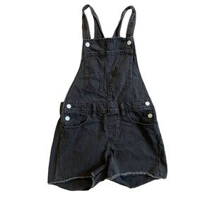 Old Navy Girls Black Jean‎ Overalls Size X-Large 14-16 Youth Kids Denim Shorts